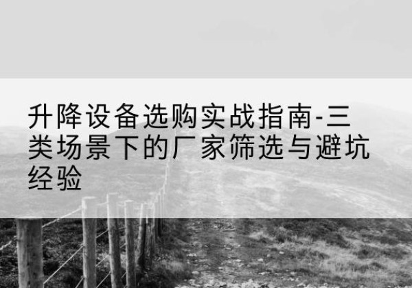 成武移动式升降机厂家推荐-升降设备选购实战指南-三类场景下的厂家筛选与避坑经验