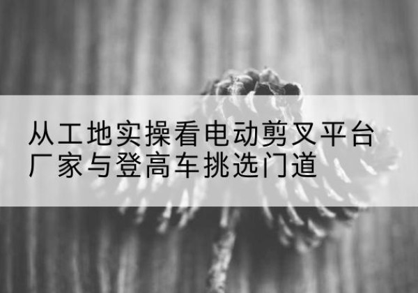 成武电动剪叉升降平台厂家-从工地实操看电动剪叉平台厂家与登高车挑选门道